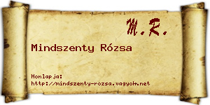 Mindszenty Rózsa névjegykártya
